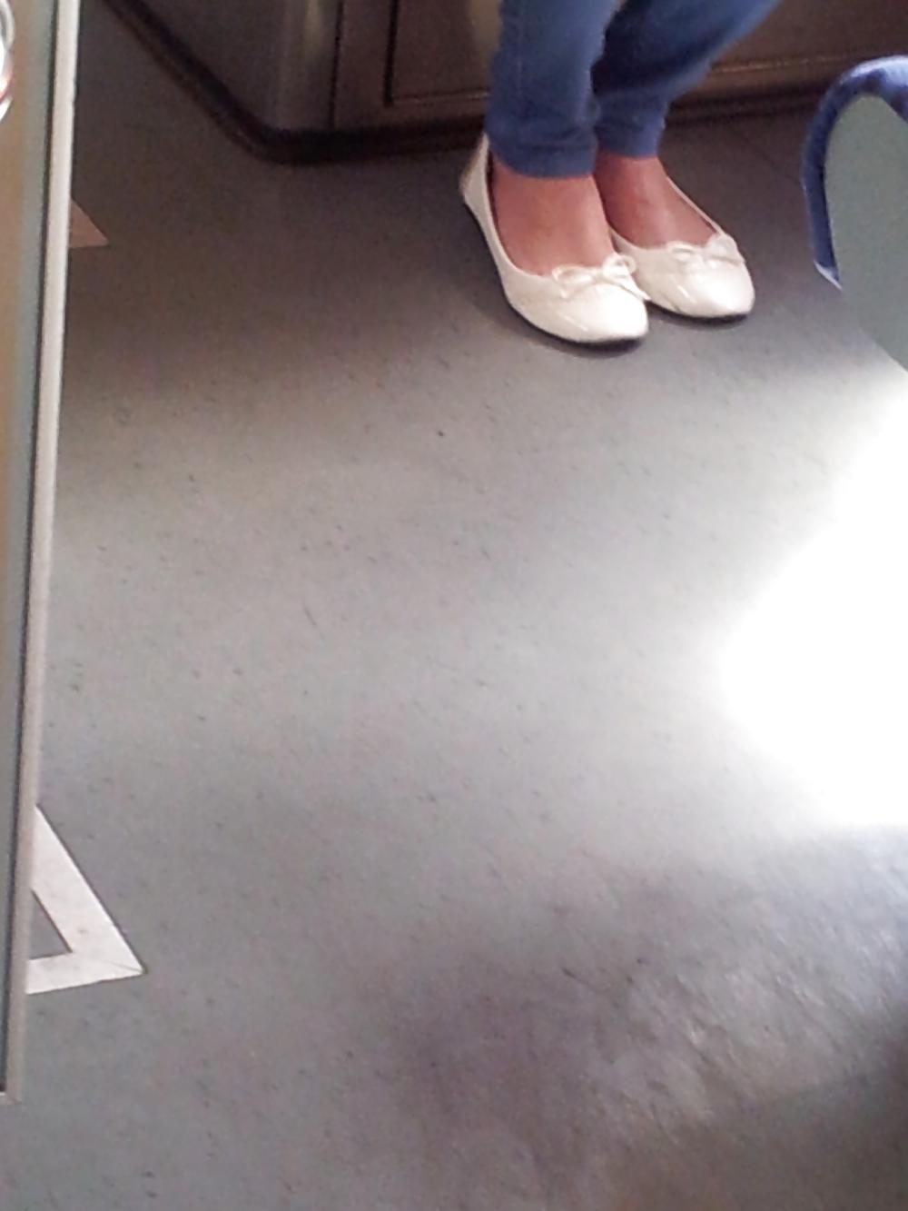 16P Candid shoes ballet flats ballerinas legs feet