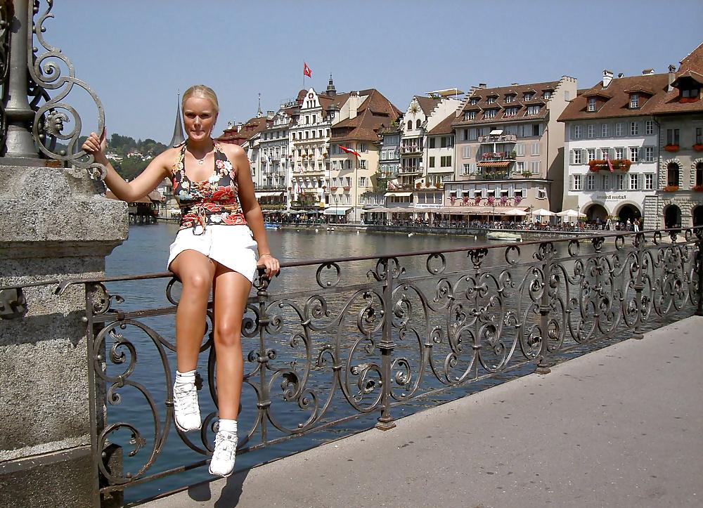 25P Cute Blonde undresses on Vacation