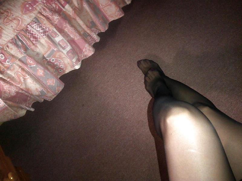 25P My GF Legs Feet & Black Stockings
