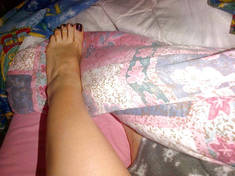 25P My GF Legs Feet & Black Stockings
