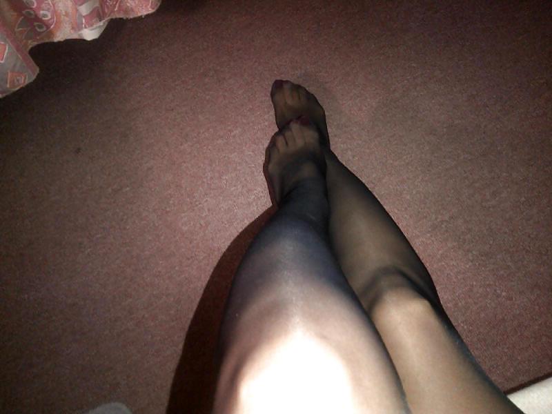 25P My GF Legs Feet & Black Stockings