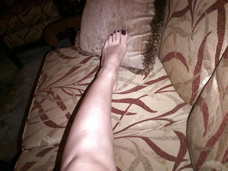 25P My GF Legs Feet & Black Stockings