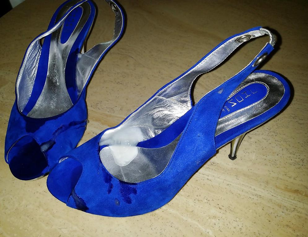 8P Fuck and cum my mother's peep toes slingbacks
