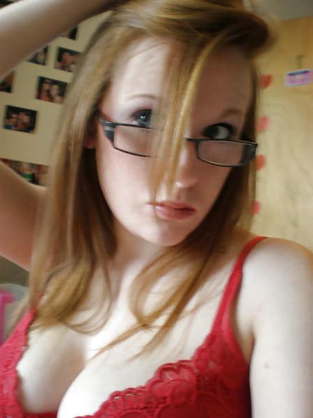 25P Hot redhead in glasses