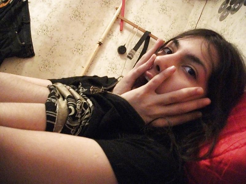 14P Cute girl, small breasts and nice furry pussy