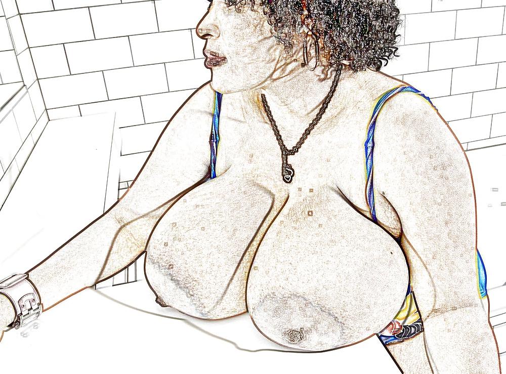25P Black majic BOOBS art
