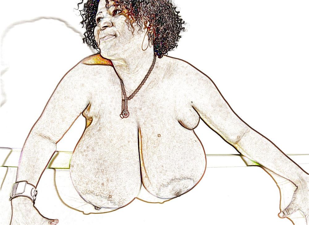 25P Black majic BOOBS art