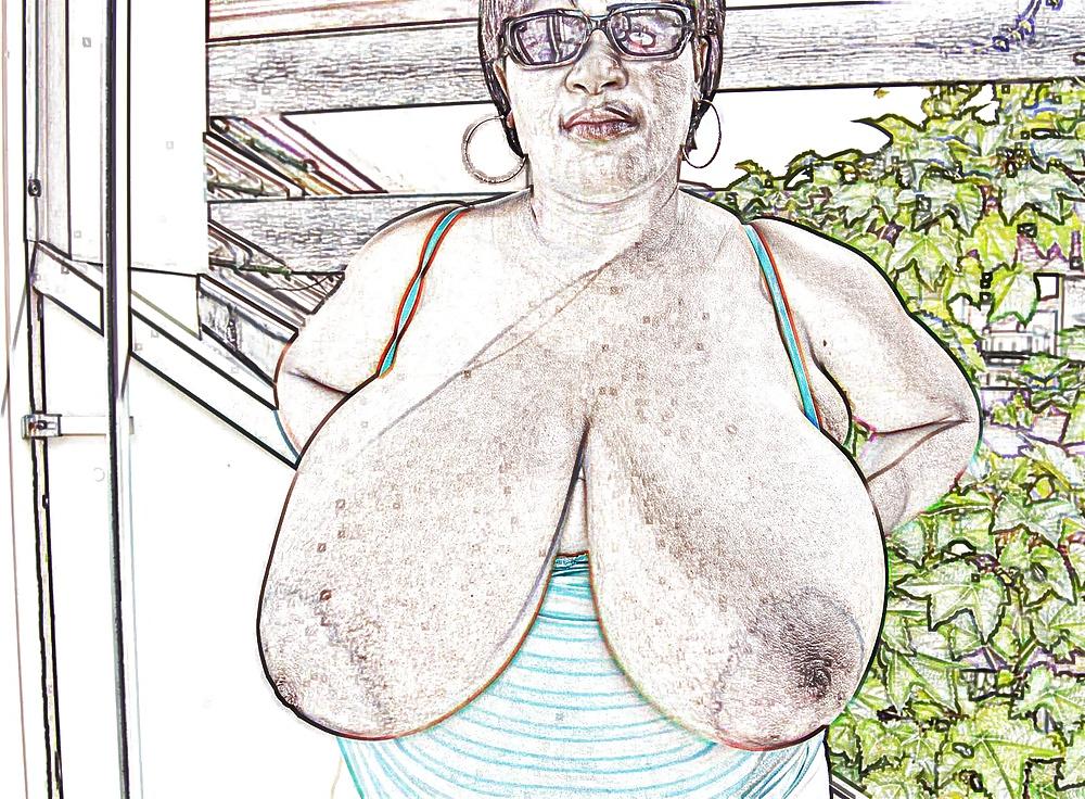 25P Black majic BOOBS art