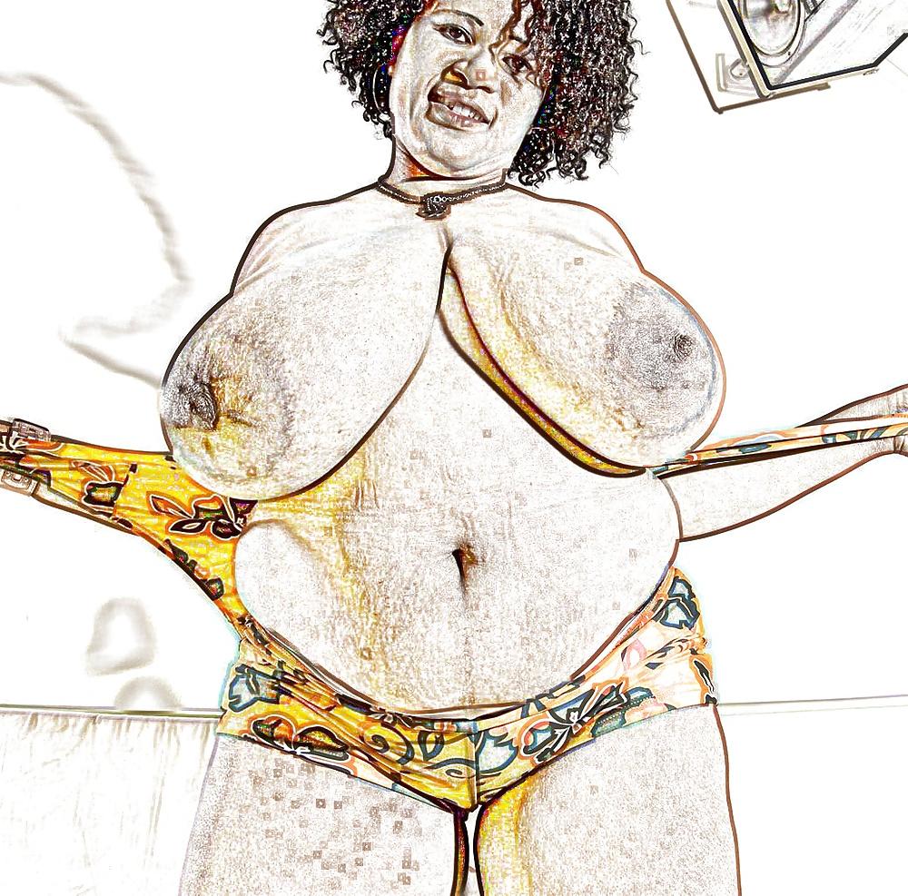 25P Black majic BOOBS art