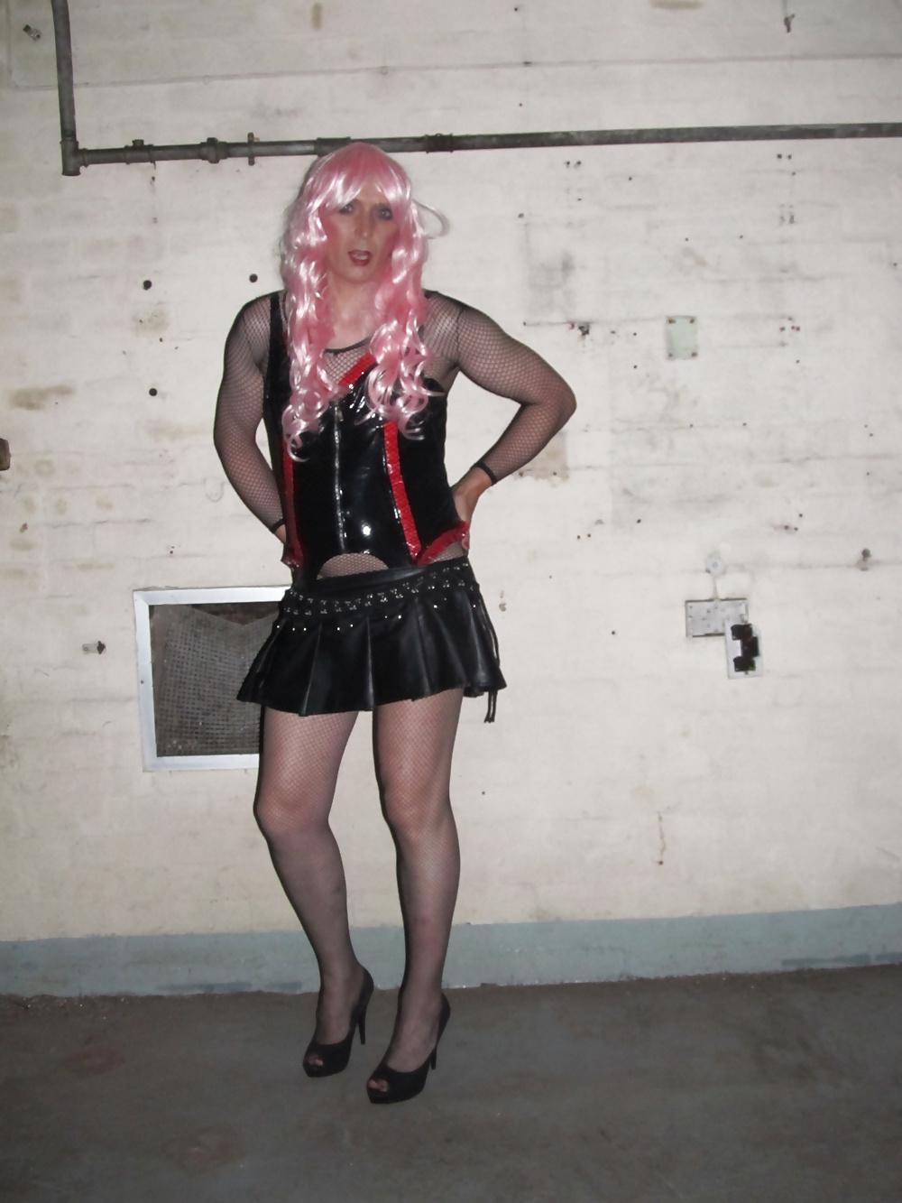 22P Black PVC n Pink Hair