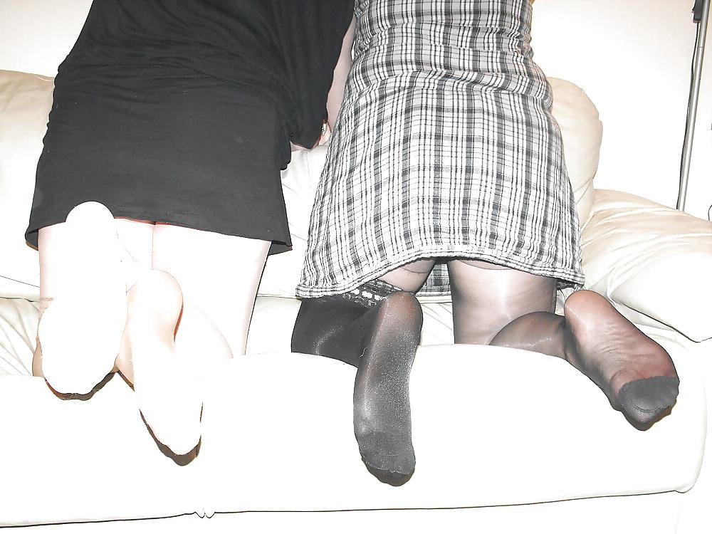 4P Dumb slut offered money to wear blk tights 