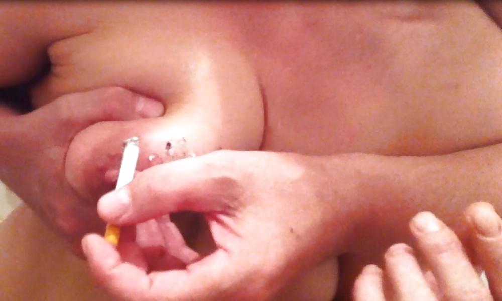 25P Burning tits cigarette