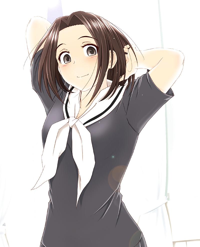 24P 0176 -Cartoon SchoolGirls Art Graphics- School uniform -01-