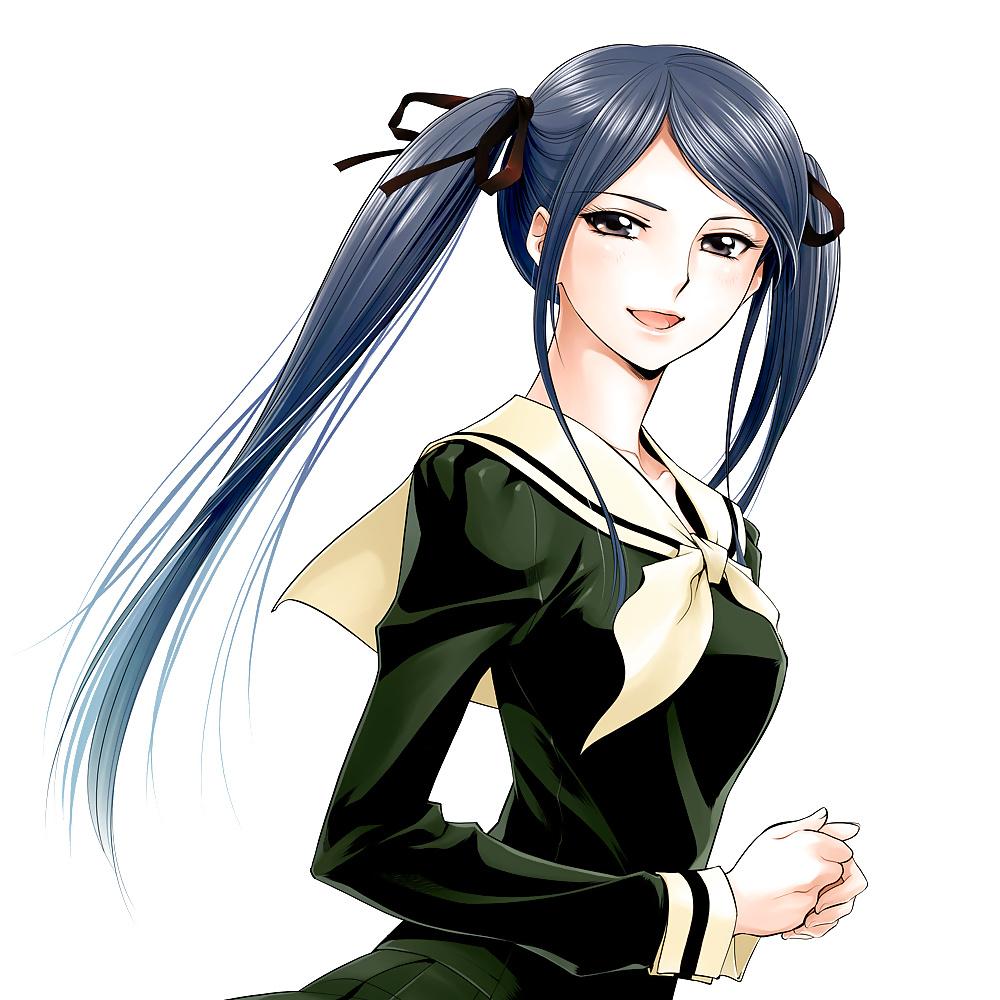 24P 0176 -Cartoon SchoolGirls Art Graphics- School uniform -01-