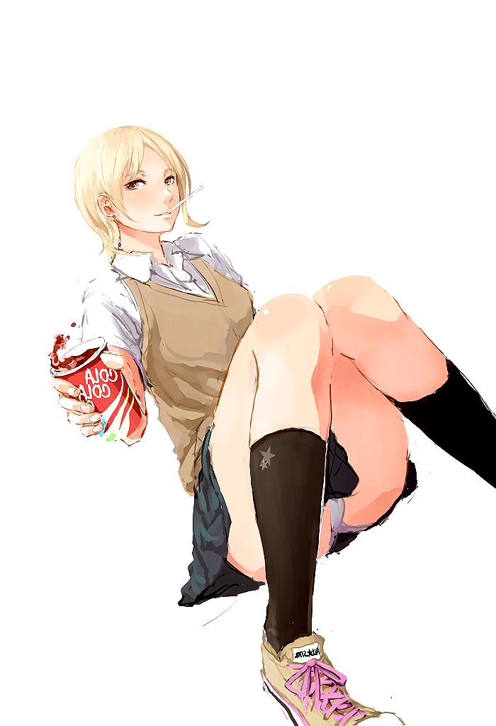24P 0176 -Cartoon SchoolGirls Art Graphics- School uniform -01-