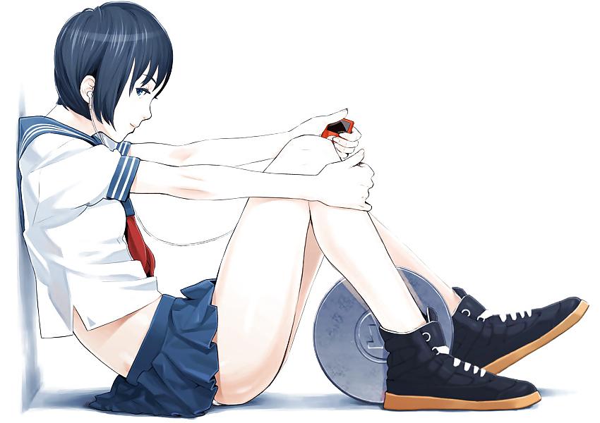 24P 0176 -Cartoon SchoolGirls Art Graphics- School uniform -01-
