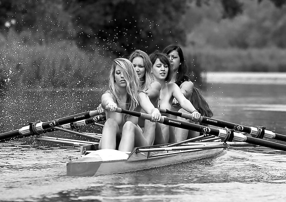 13P Naked female rowing-team