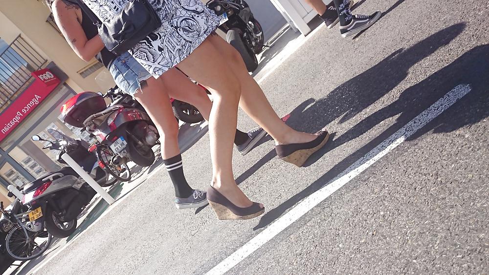 22P Candid heels feet and legs 1