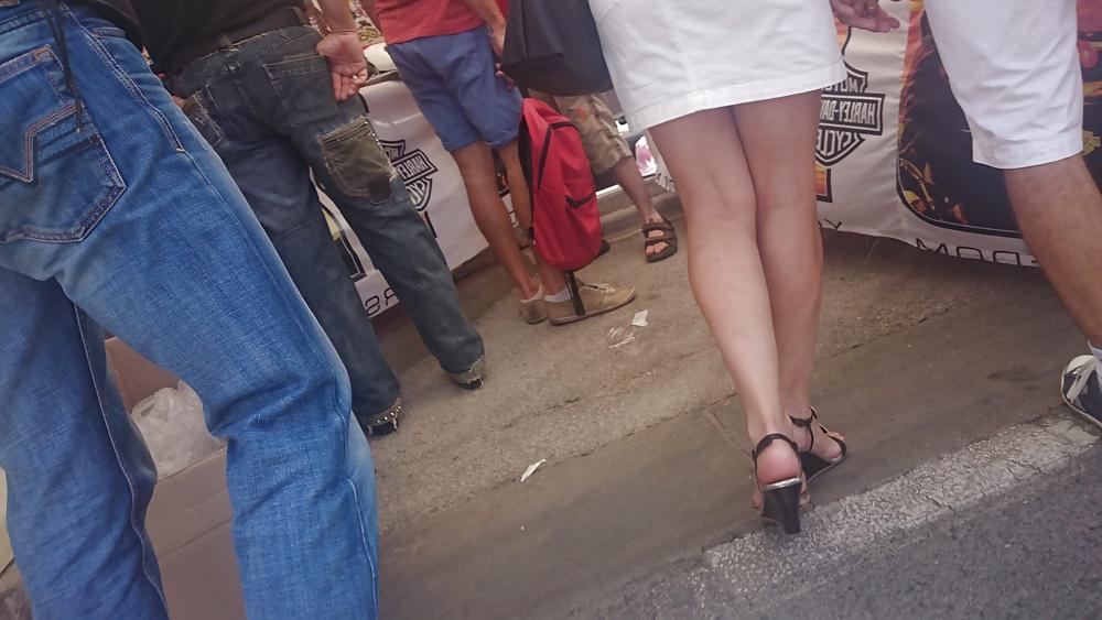 22P Candid heels feet and legs 1