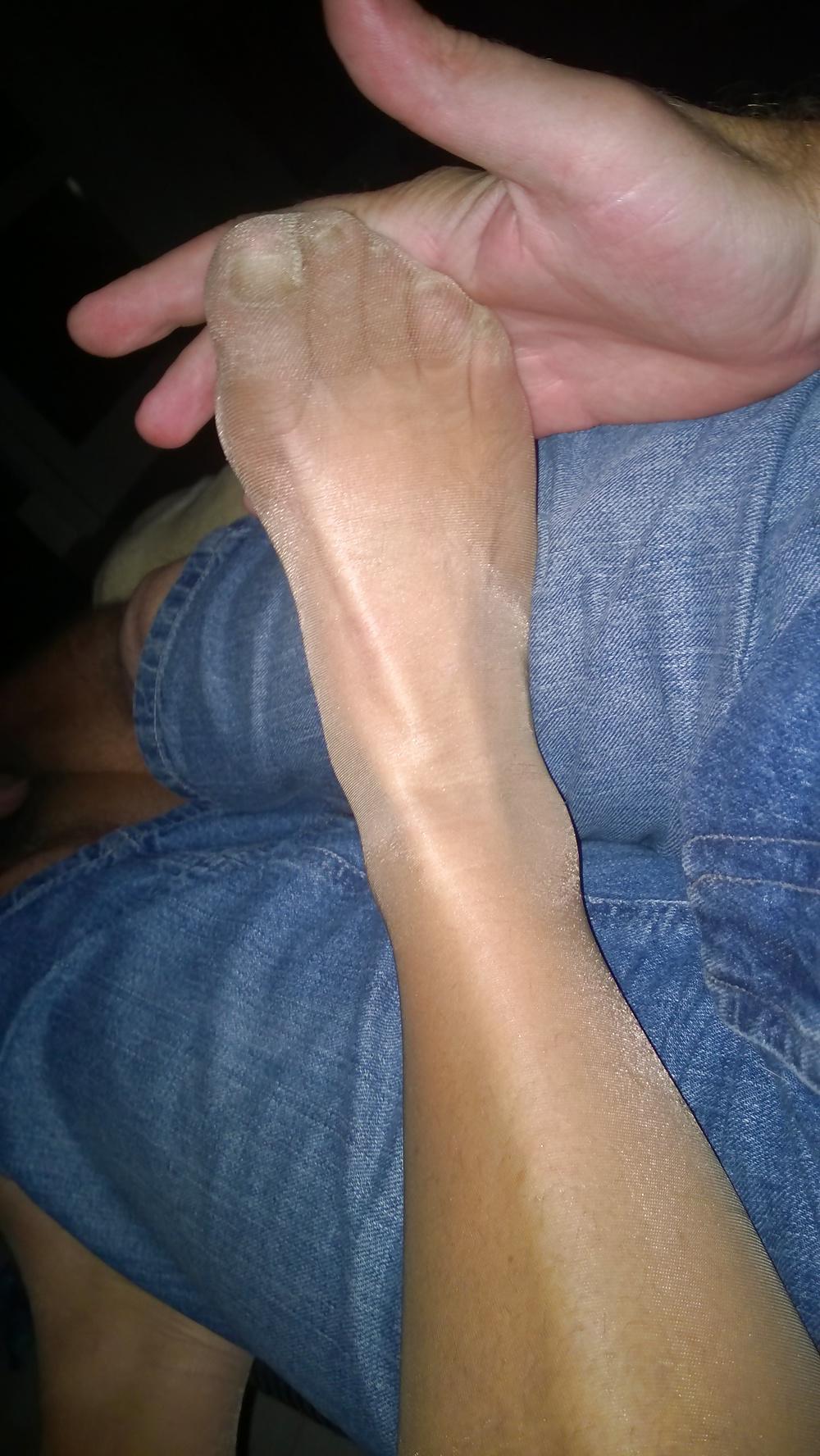 14P Stockings feet, footjob and panties