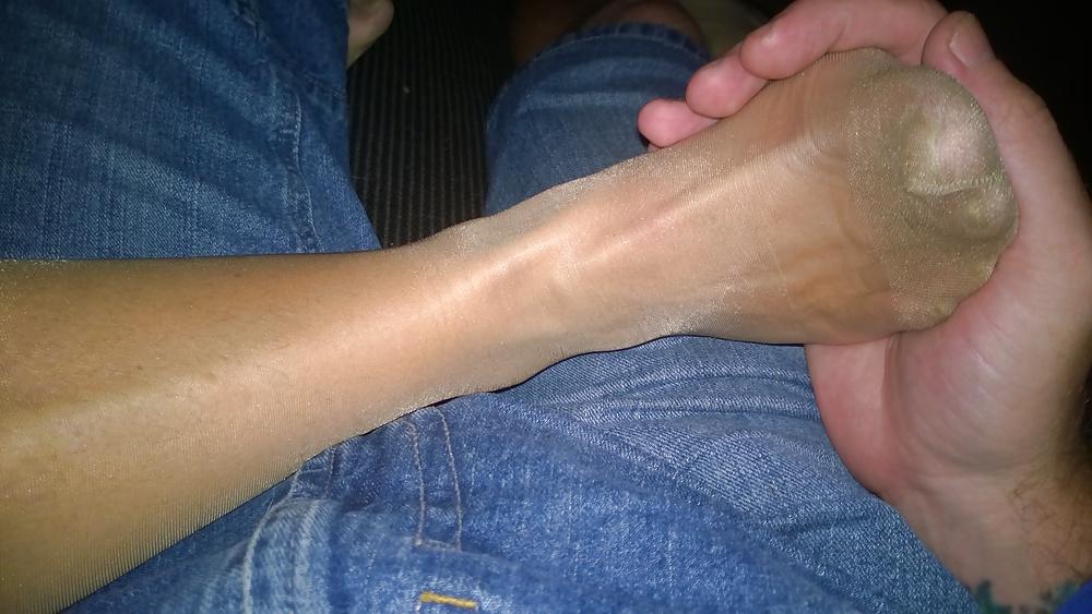 14P Stockings feet, footjob and panties