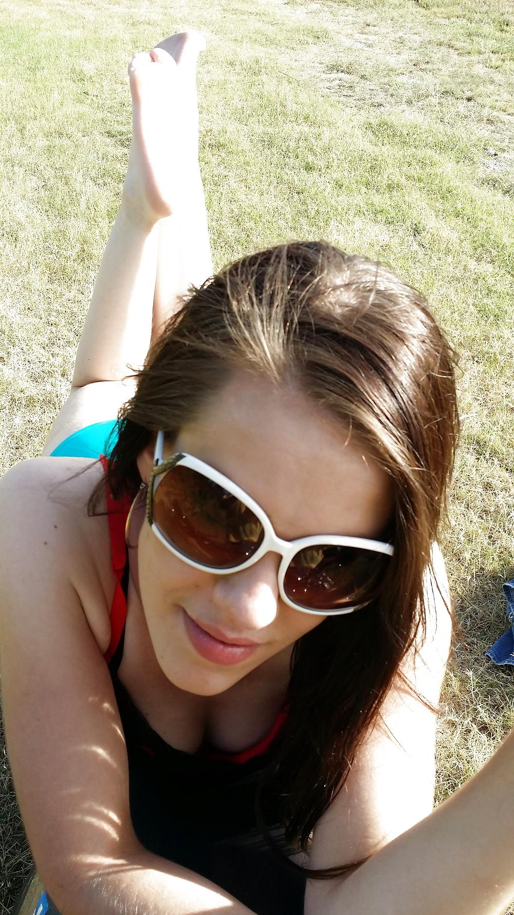 23P Teen Feet Girl Tamara Asser on her guys Harley