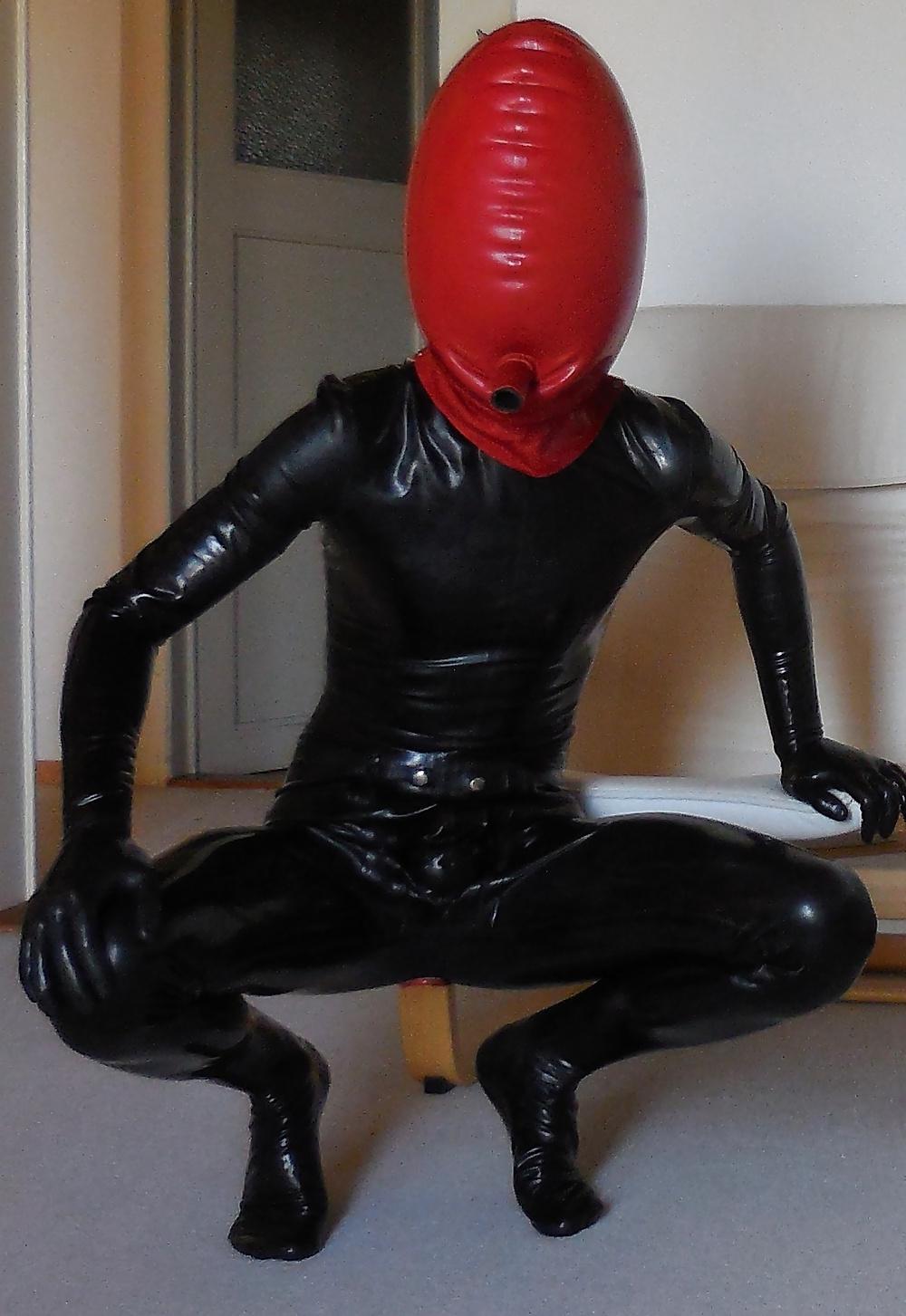 14P Black catsuit play