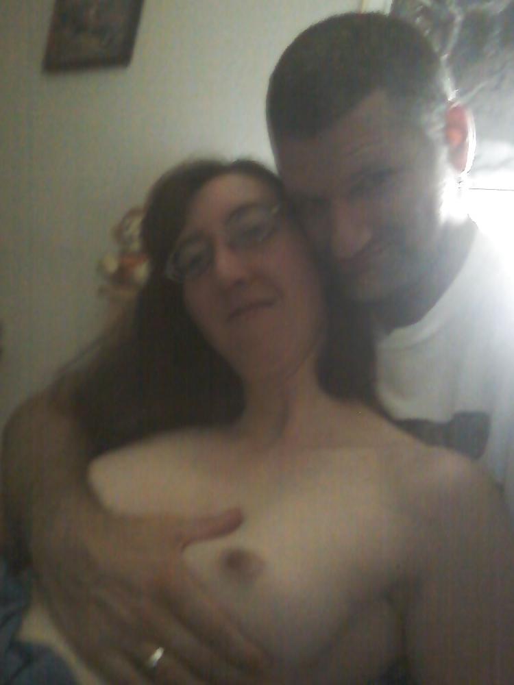 8P My hot wife topless in bed 