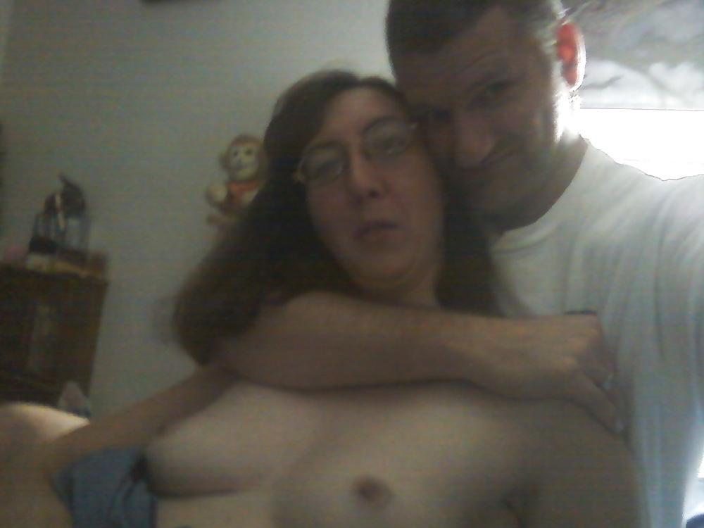8P My hot wife topless in bed 