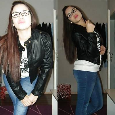 21P Turksih teen with glasses and a tight body! Is she a virgin?