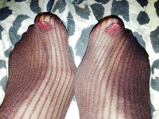 25P Nylons, Feet, Painted Toes! Fun with the wife!