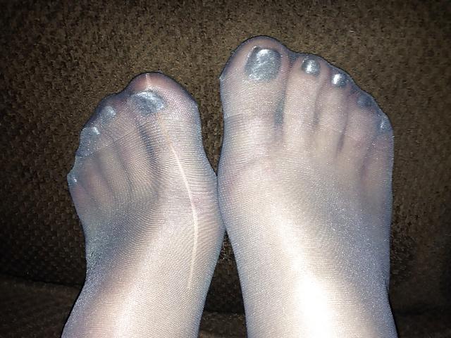 25P Nylons, Feet, Painted Toes! Fun with the wife!