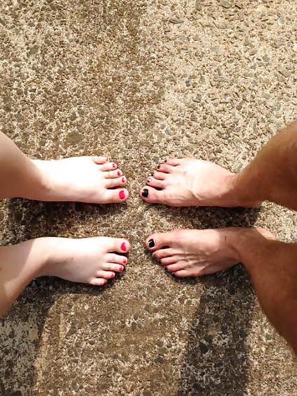 25P Nylons, Feet, Painted Toes! Fun with the wife!