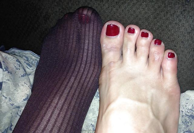 25P Nylons, Feet, Painted Toes! Fun with the wife!