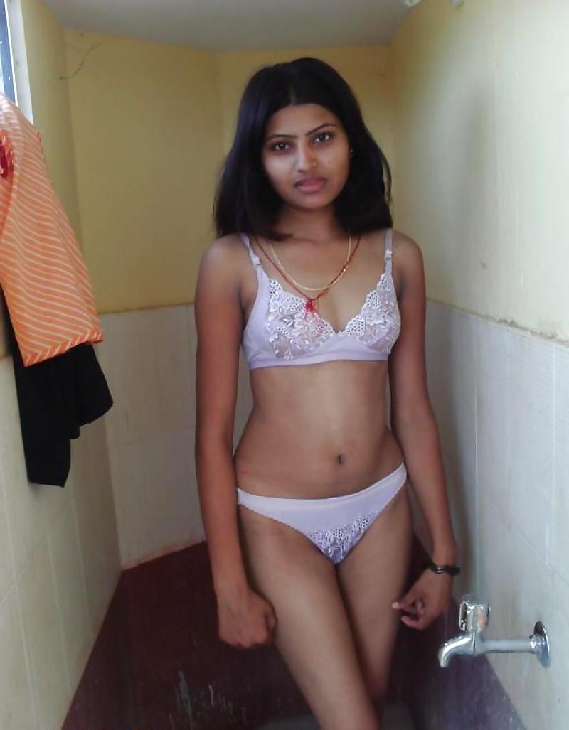 4P Cute indian girl stripping nude