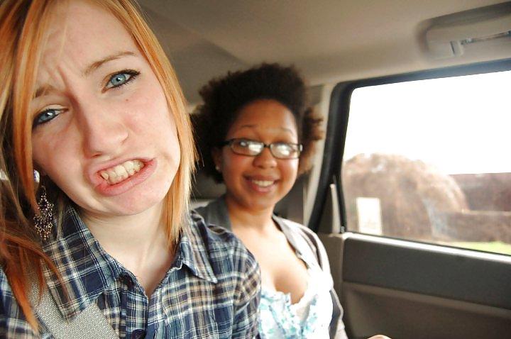 25P Cute Teens Making Silly Faces 