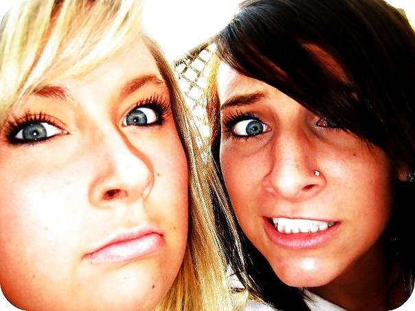 25P Cute Teens Making Silly Faces 