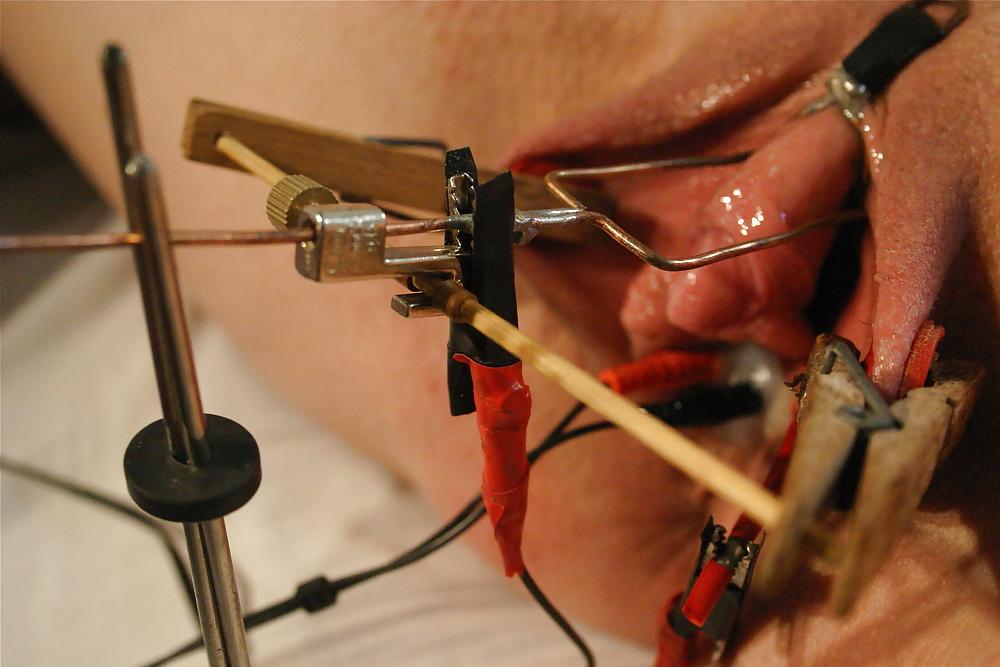 12P Big clitoris.Amateur female electrostim. Estim. E-stim - 7.