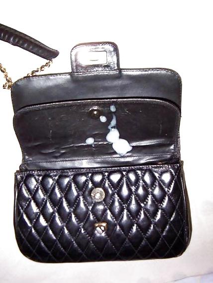 18P Nice leather handbag fucked with gloves