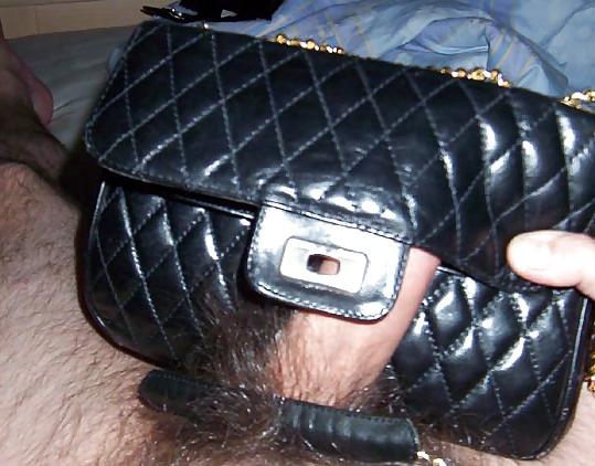 18P Nice leather handbag fucked with gloves