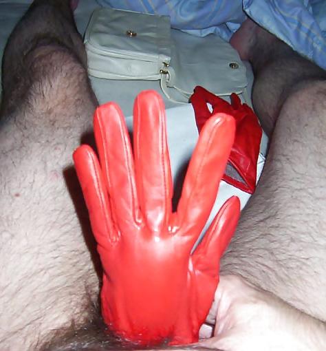18P Nice leather handbag fucked with gloves