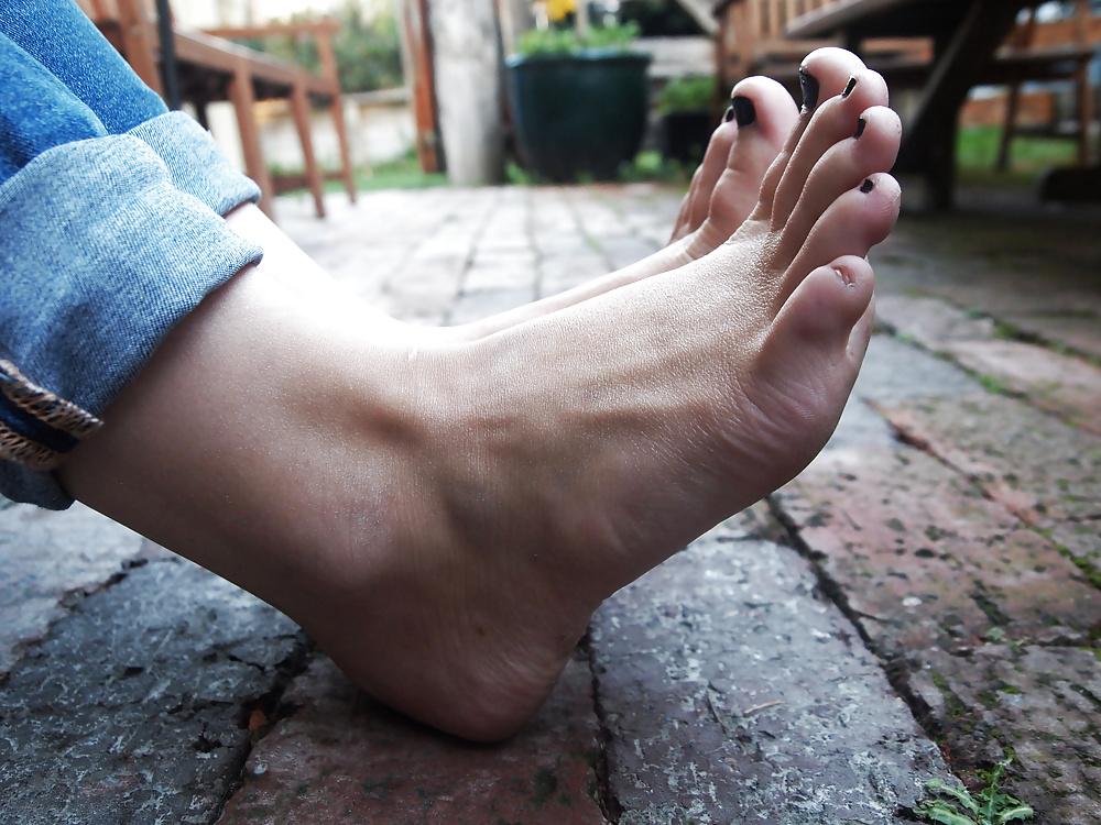 24P 18yr old German Tourist Bare Feet - Nylon Feet - Oiled Feet