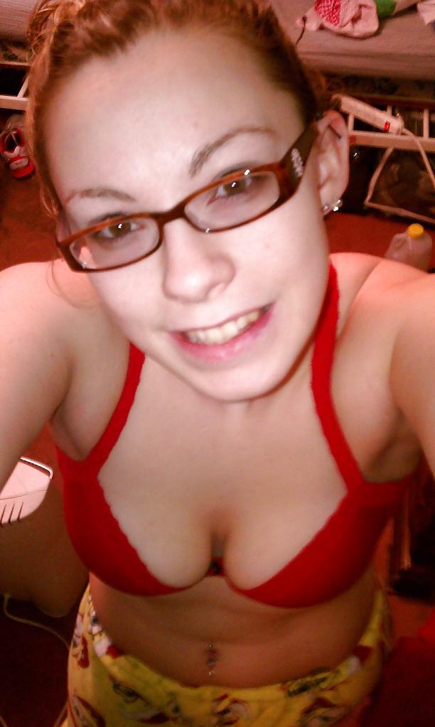 7P Nerdy girl with glasses