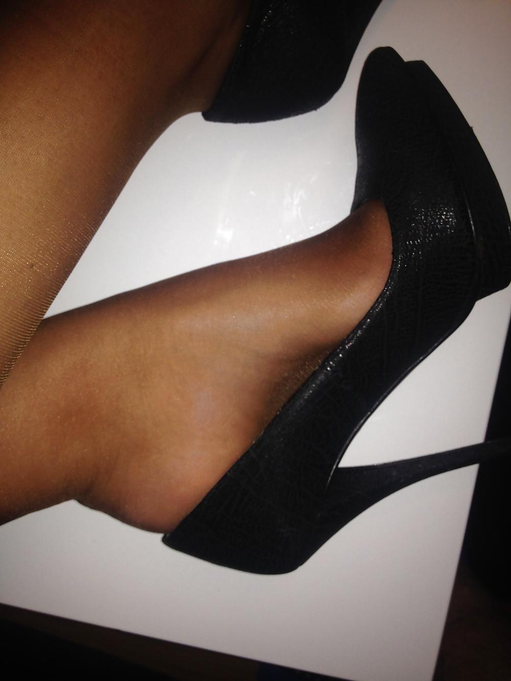 7P Nylon feet with cum