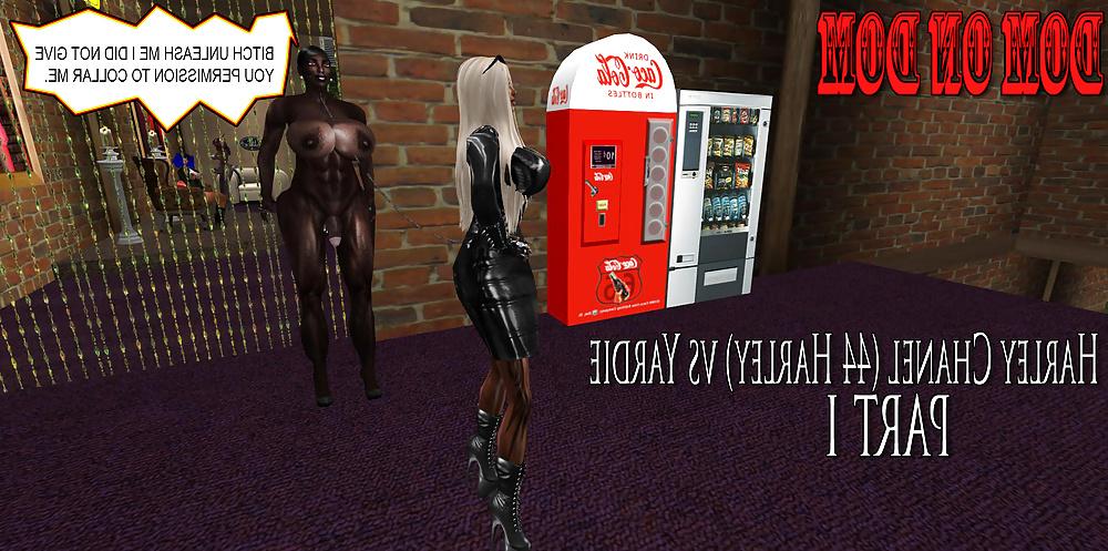 25P White Female Dom vs Black Shemale Dom Part I
