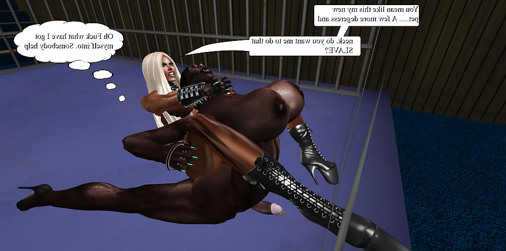 25P White Female Dom vs Black Shemale Dom Part I