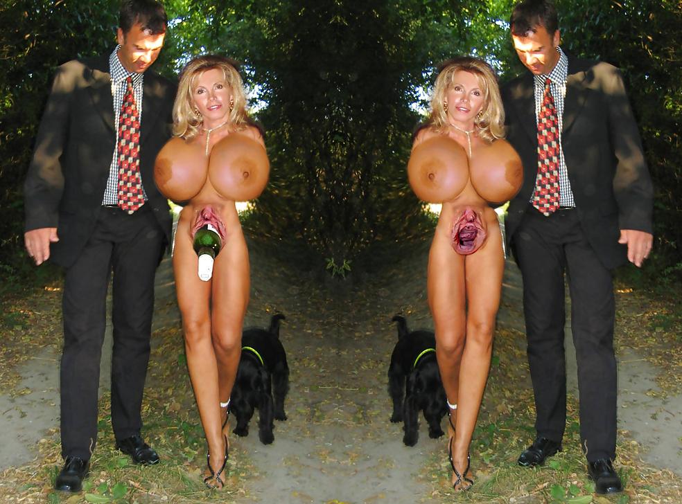 20P Standing naked on high heels in public 6