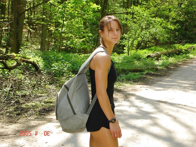 25P Young girl with muscles