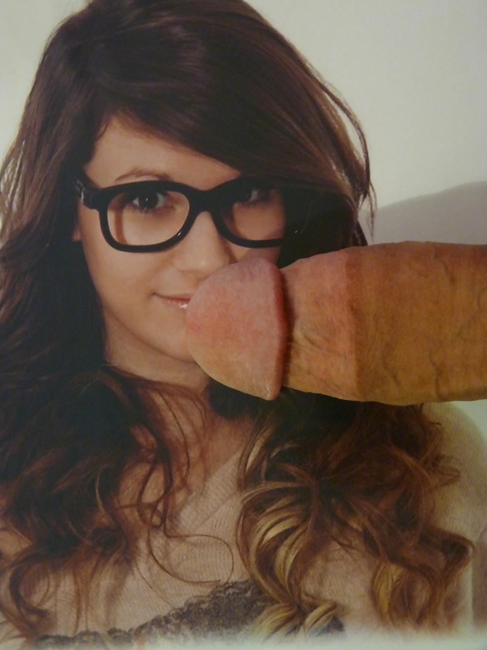 25P By Request - Hot Little Cum Target In Glasses
