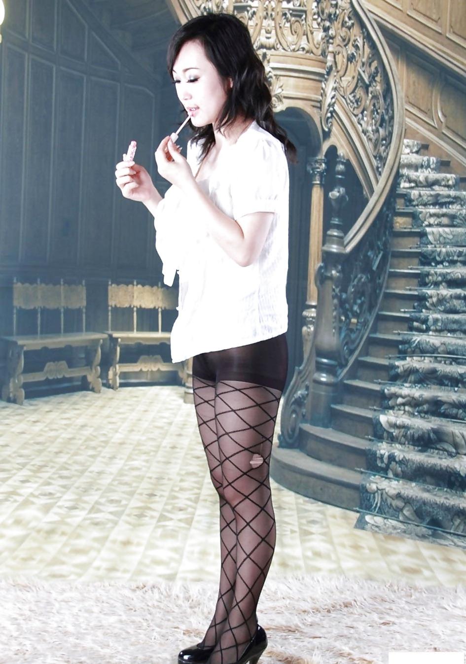 5P Chinese Slut See Through Stocking